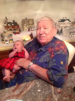 Great grandaughter’s 1st Christmas with Olen